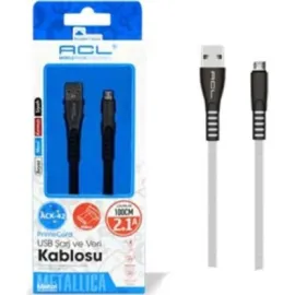 ACL ACK-42 2.1A Metal başlık örgülü micro usb şarj ve data kablosu