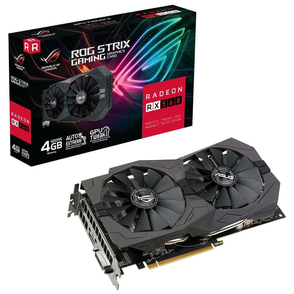 Asus RX 560 Rog Strix Oyuncu Ekran Kartı 4 GB 128 Bit GDDR5 - Özel Gaming Serisi