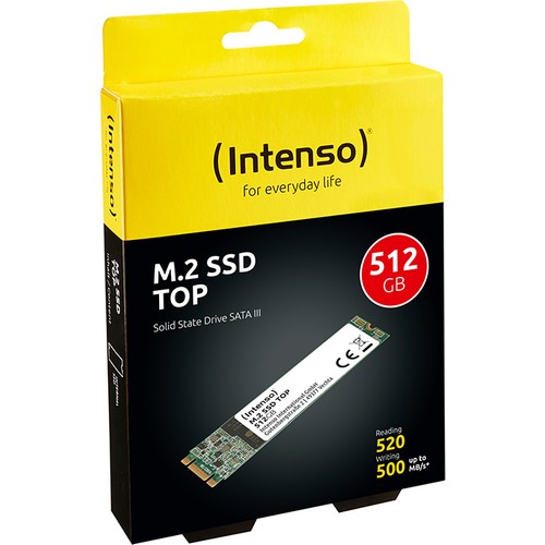 Intenso Top 512GB 520/500MB/S 4mm PCI-Express M2 Sata Harddisk