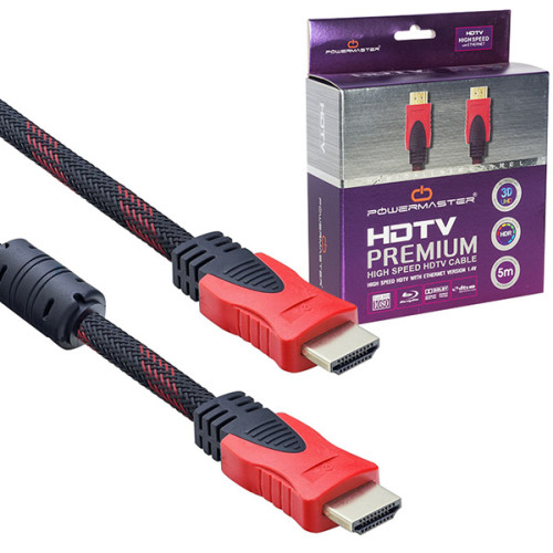 Powermaster 5 Metre 1.4V HDMI Örgülü Kablo Kutulu