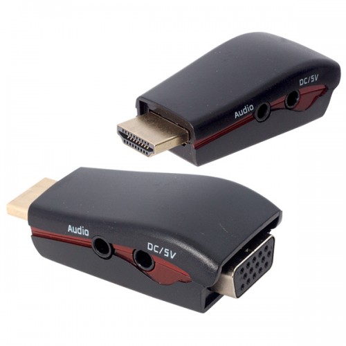 Powermaster HDMI To VGA Çevirici Aparat (5 V Ses Çıkışlı)