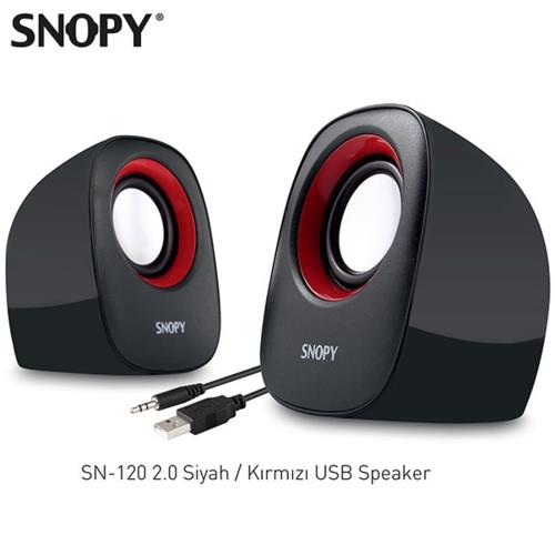 Snopy SN-120 2.0 Siyah/Kırmızı USB Speaker Hoparlör