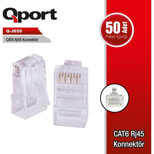 Qport Q-J650 CAT6 RJ-45 Konnektör ( 50'li Paket )