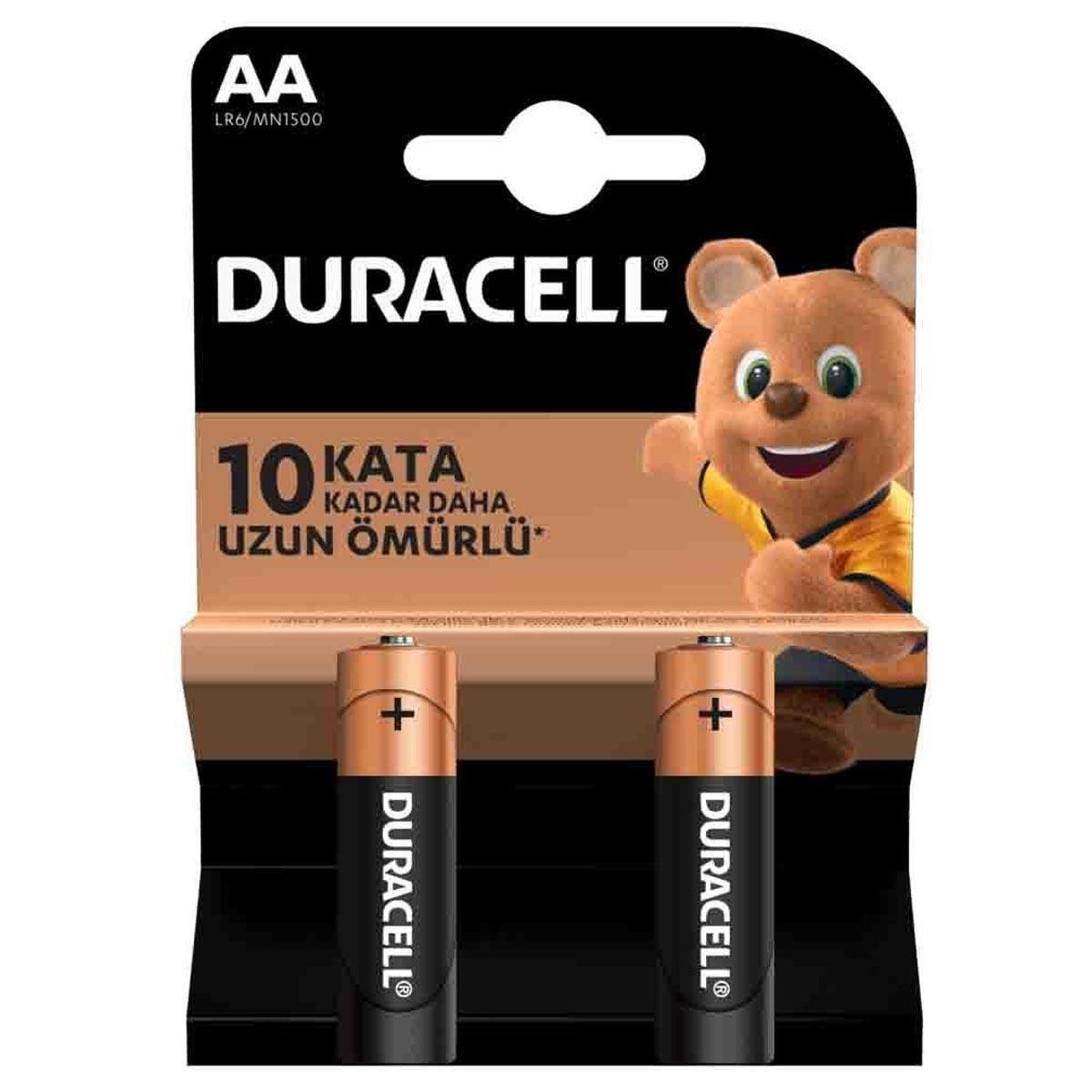 Duracell AA LR6/MN1500 Alkalin Kalem Pil 2'li Blister