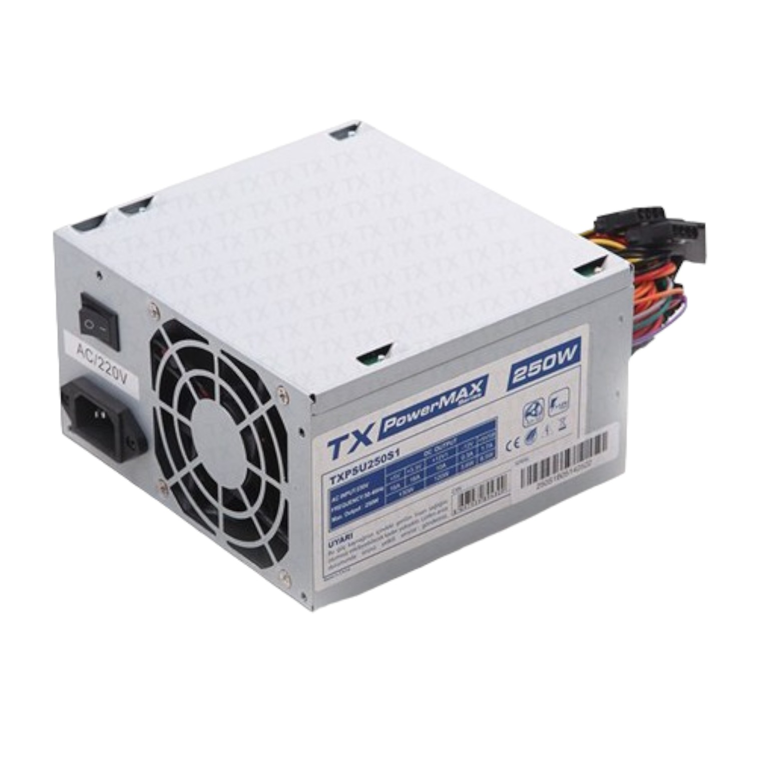 TX PowerMAX 250W 2xSATA, 2xIDE Bilgisayar Güç Kaynağı 8 CM Fan