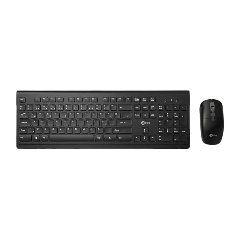 Lecoo KW203 Kablosuz Türkçe Q Klavye & Mouse Set Siyah